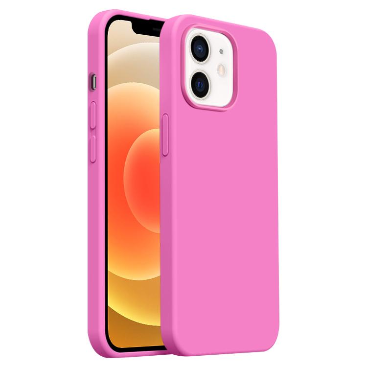 

For iPhone 12 Burom Cloud Sensing Ultra-thin Liquid Silicone Full Coverage Phone Case(Rose Powder)