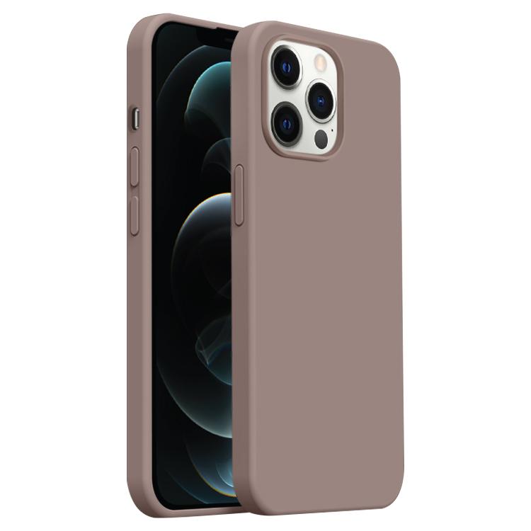 

For iPhone 12 Pro Max Burom Cloud Sensing Ultra-thin Liquid Silicone Full Coverage Phone Case(Qiaoli Brown)