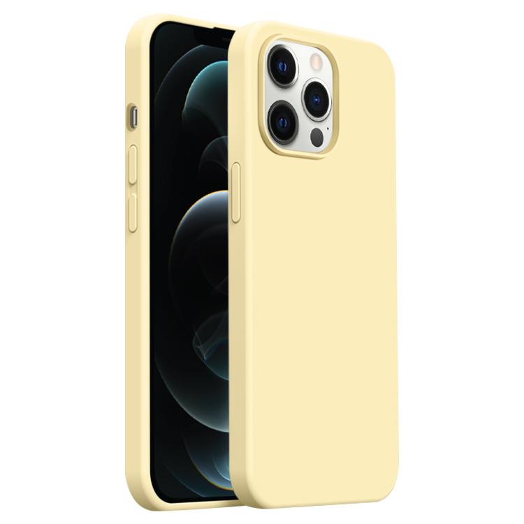 

For iPhone 12 Pro Max Burom Cloud Sensing Ultra-thin Liquid Silicone Full Coverage Phone Case(Creamy)
