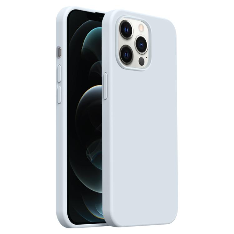 

For iPhone 12 Pro Max Burom Cloud Sensing Ultra-thin Liquid Silicone Full Coverage Phone Case(Glacier Blue)