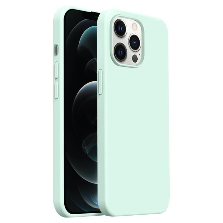 

For iPhone 12 Pro Burom Cloud Sensing Ultra-thin Liquid Silicone Full Coverage Phone Case(Mambo Green)