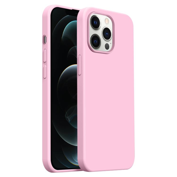 

For iPhone 12 Pro Burom Cloud Sensing Ultra-thin Liquid Silicone Full Coverage Phone Case(Peach Powder)