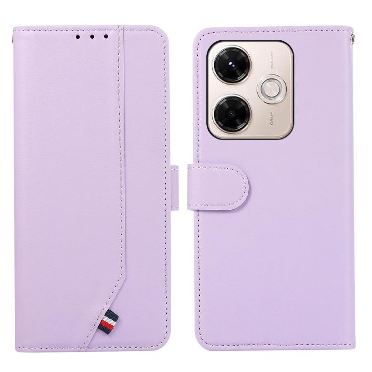 

For Redmi 13X ABEEL Delicate Texture Splicing RFID Leather Phone Case(Purple)
