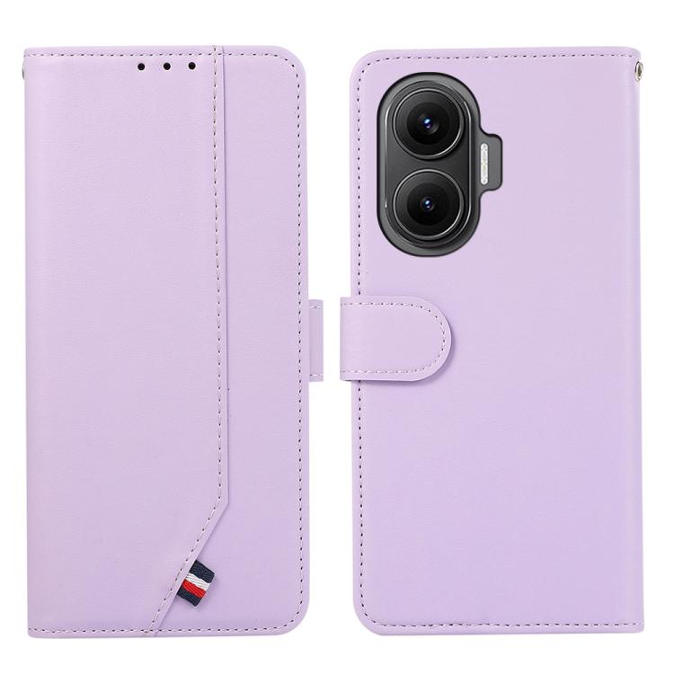 

For Redmi Turbo 4 Pro ABEEL Delicate Texture Splicing RFID Leather Phone Case(Purple)