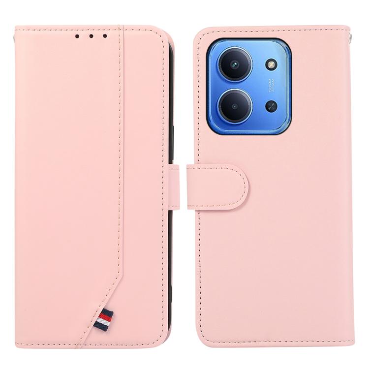 

For Redmi 15C 5G / 4G Global 171mm ABEEL Delicate Texture Splicing RFID Leather Phone Case(Pink)