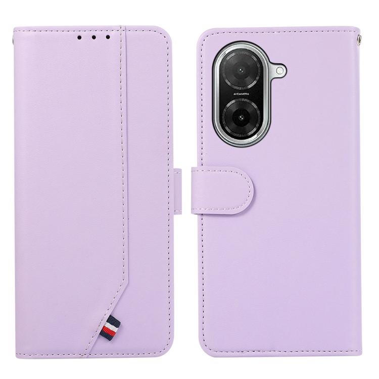 

For Redmi A5 4G 171.7mm / Poco C71 ABEEL Delicate Texture Splicing RFID Leather Phone Case(Purple)