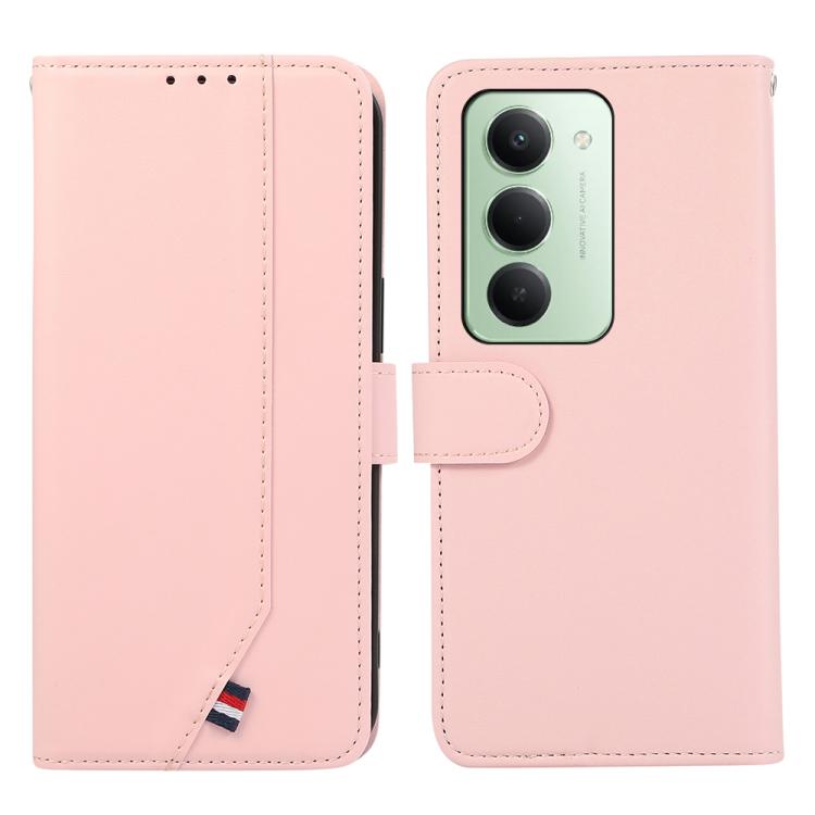 

For Redmi 15 5G Global / 15 4G SEA ABEEL Delicate Texture Splicing RFID Leather Phone Case(Pink)