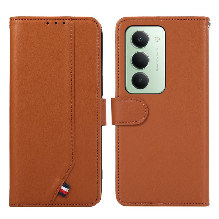 

For Redmi 15 5G / 4G EU 171mm ABEEL Delicate Texture Splicing RFID Leather Phone Case(Brown)