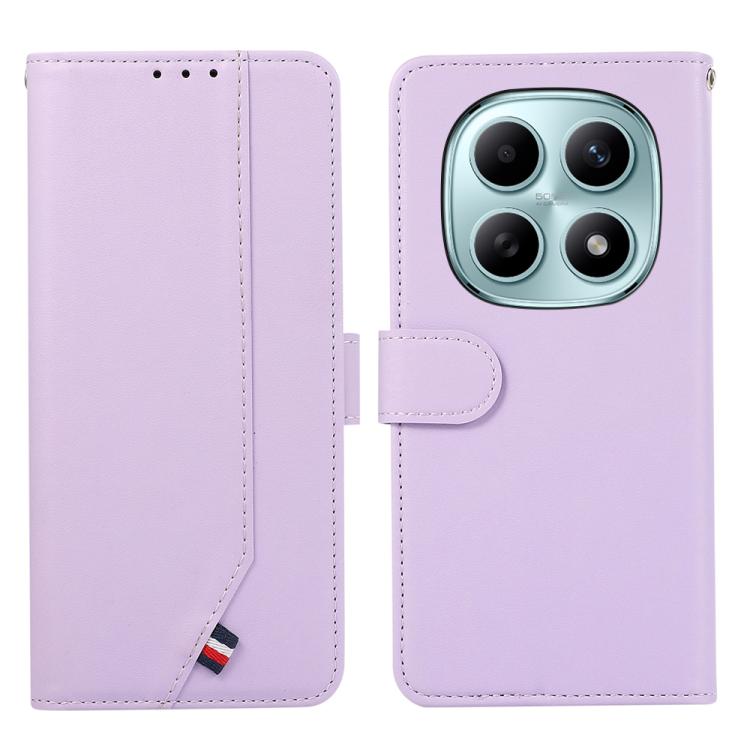 

For Redmi Note 15 5G Global 164mm ABEEL Delicate Texture Splicing RFID Leather Phone Case(Purple)