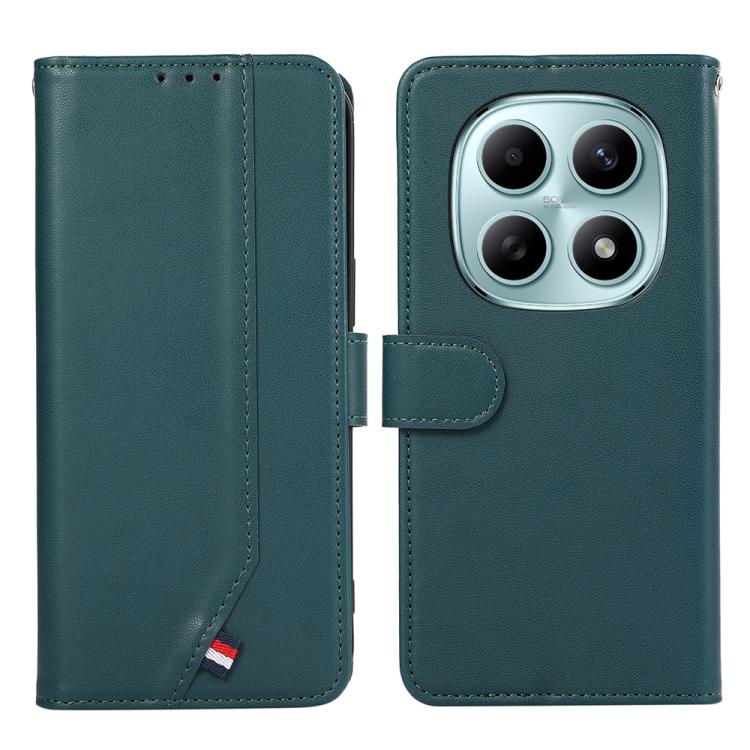 

For Redmi Note 15 5G Global 164mm ABEEL Delicate Texture Splicing RFID Leather Phone Case(Green)