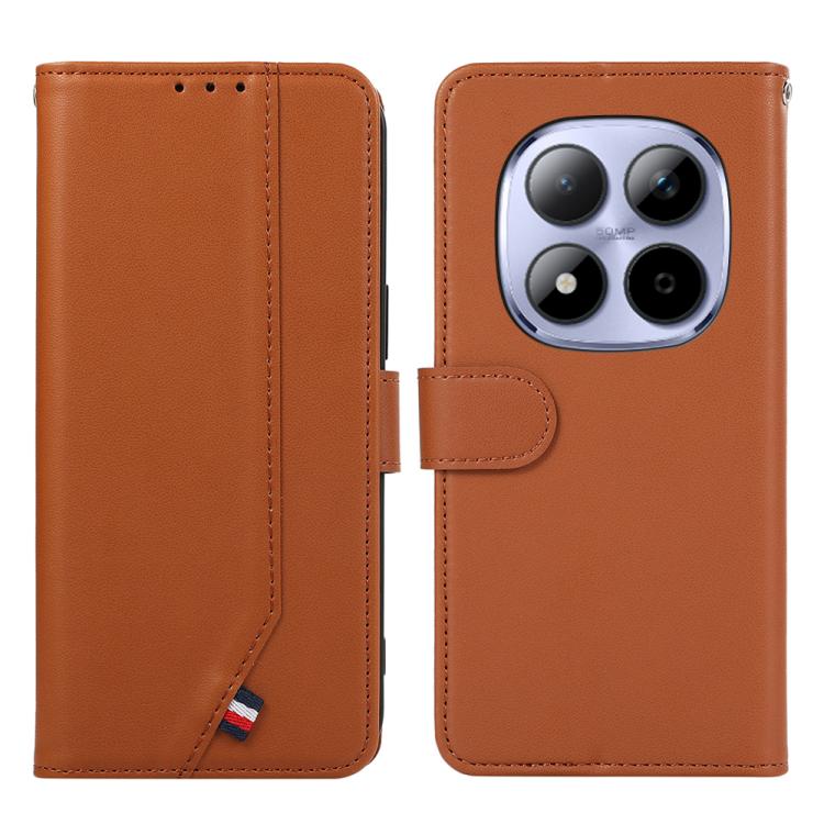 

For Redmi Note 15 Pro 5G Global 163.6mm ABEEL Delicate Texture Splicing RFID Leather Phone Case(Brown)