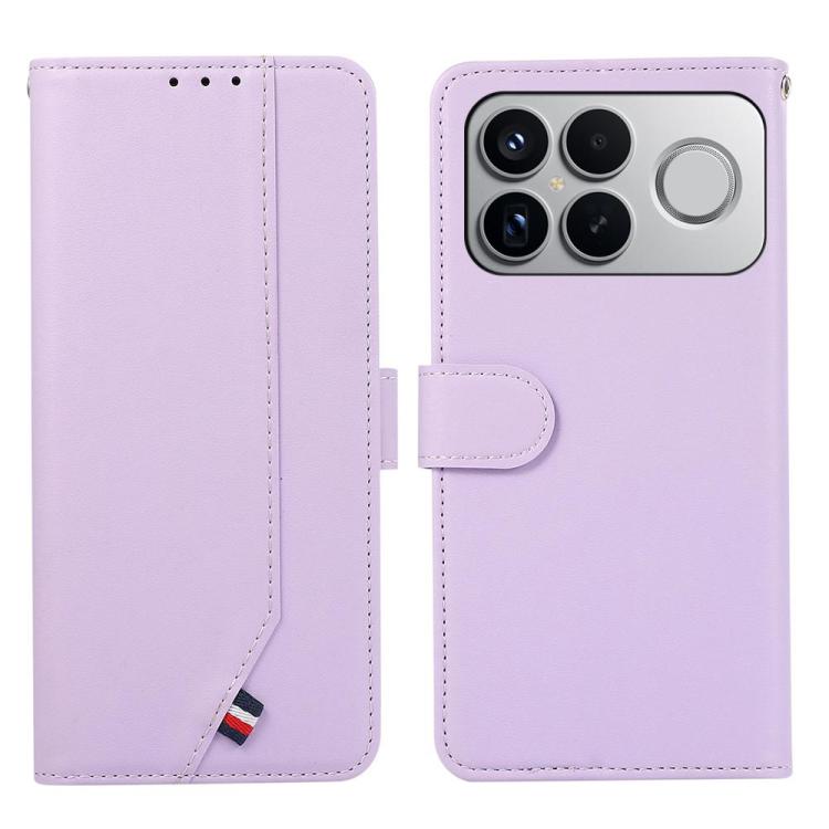 

For Redmi K90 Pro Max/Poco F8 Ultra ABEEL Delicate Texture Splicing RFID Leather Phone Case(Purple)