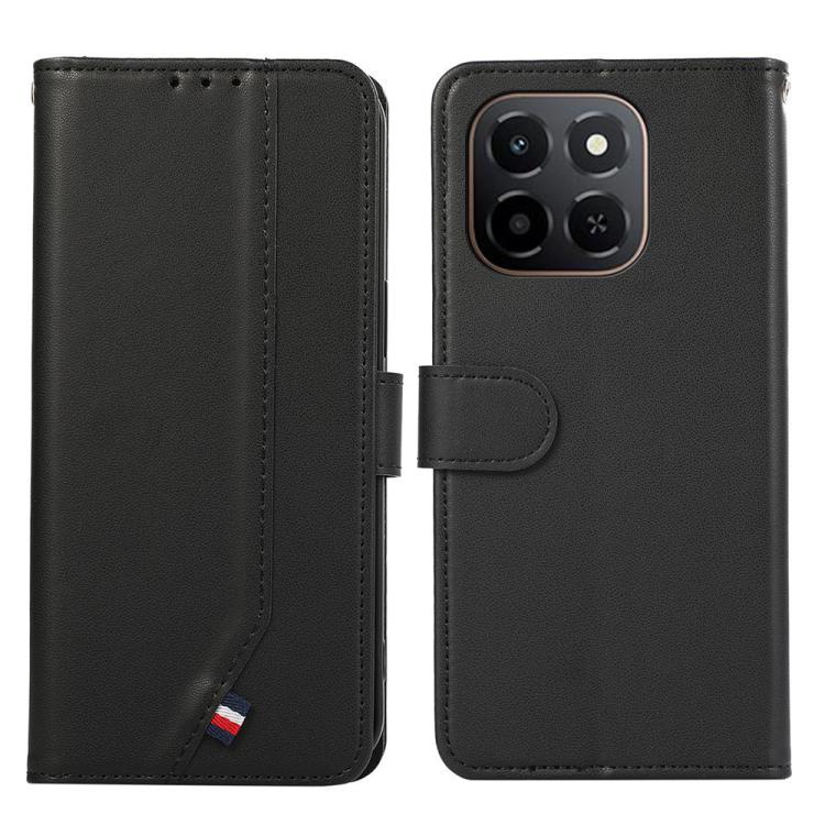 

For Honor X6c 4G ABEEL Delicate Texture Splicing RFID Leather Phone Case(Black)
