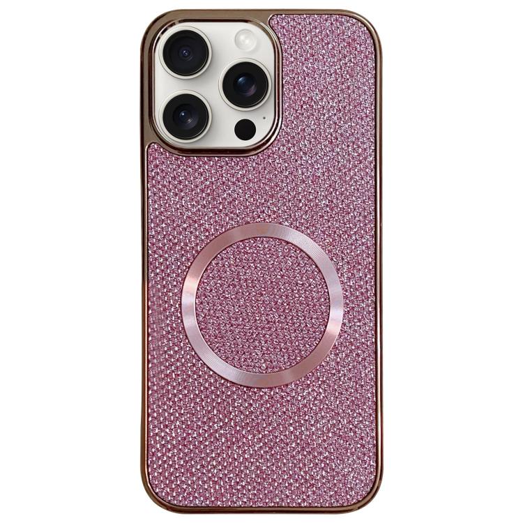 

For iPhone 13 Pro Max Electroplating PC Glitter Grain MagSafe Phone Case(Pink)