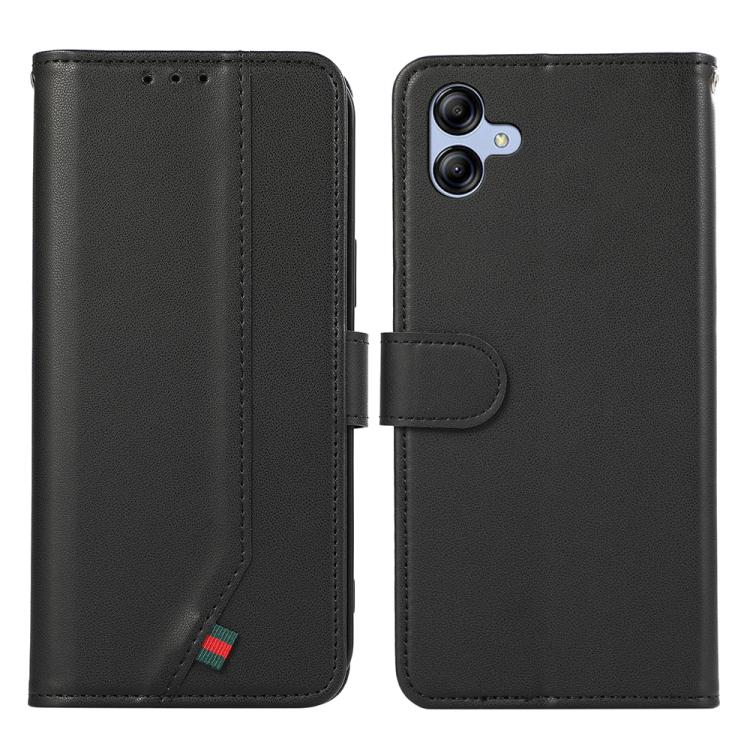 

For Samsung Galaxy A07 5G ABEEL Delicate Texture Splicing RFID Leather Phone Case(Black)