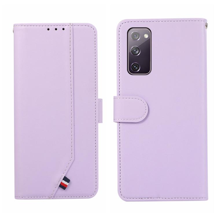 

For Samsung Galaxy S20 FE ABEEL Delicate Texture Splicing RFID Leather Phone Case(Purple)