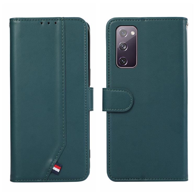 

For Samsung Galaxy S20 FE ABEEL Delicate Texture Splicing RFID Leather Phone Case(Green)