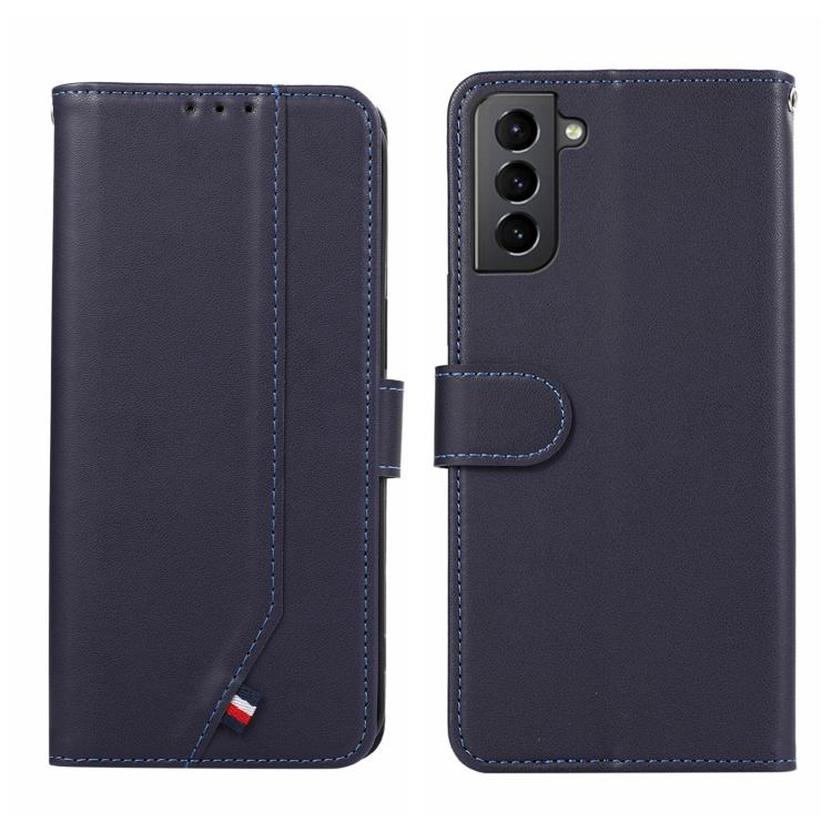 

For Samsung Galaxy S21+ ABEEL Delicate Texture Splicing RFID Leather Phone Case(Blue)