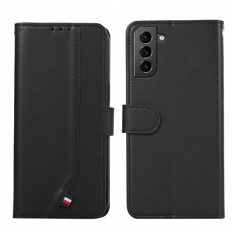 

For Samsung Galaxy S21 5G ABEEL Delicate Texture Splicing RFID Leather Phone Case(Black)
