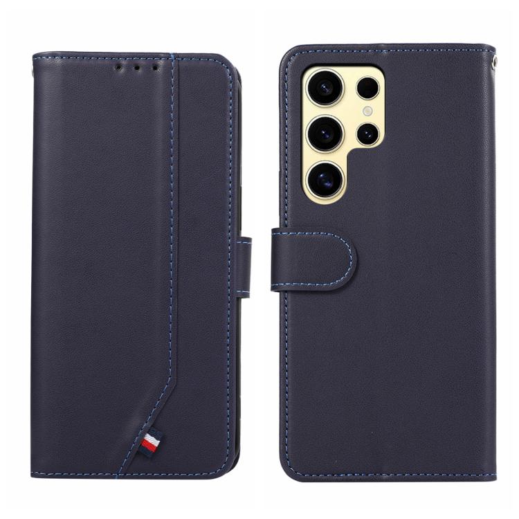 

For Samsung Galaxy S22 Ultra 5G ABEEL Delicate Texture Splicing RFID Leather Phone Case(Blue)