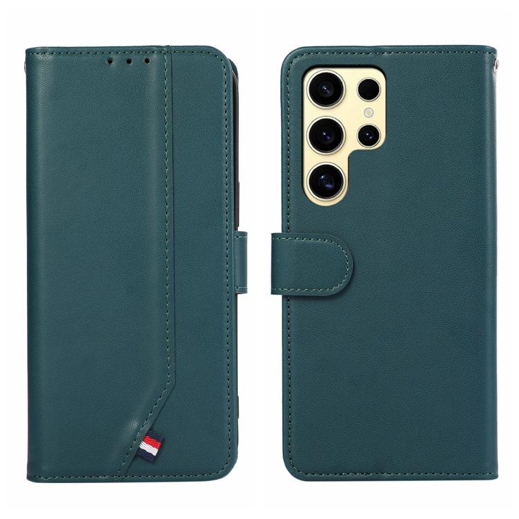 

For Samsung Galaxy S22 Ultra 5G ABEEL Delicate Texture Splicing RFID Leather Phone Case(Green)