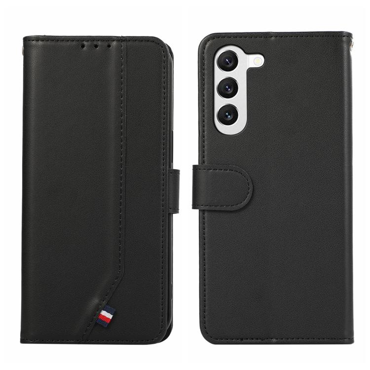 

For Samsung Galaxy S22 5G ABEEL Delicate Texture Splicing RFID Leather Phone Case(Black)