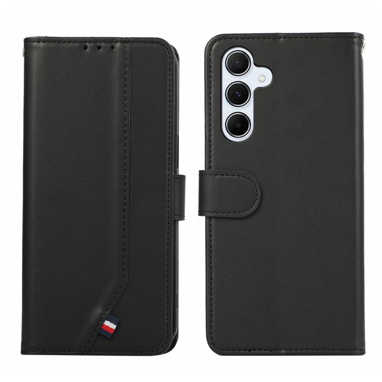 

For Samsung Galaxy S23 FE 5G ABEEL Delicate Texture Splicing RFID Leather Phone Case(Black)