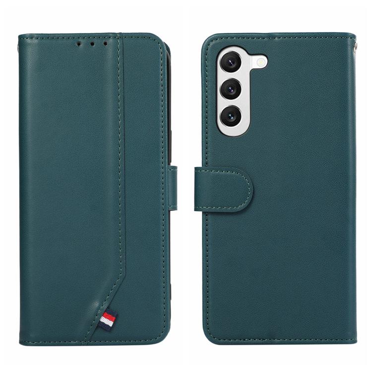 

For Samsung Galaxy S23+ 5G ABEEL Delicate Texture Splicing RFID Leather Phone Case(Green)