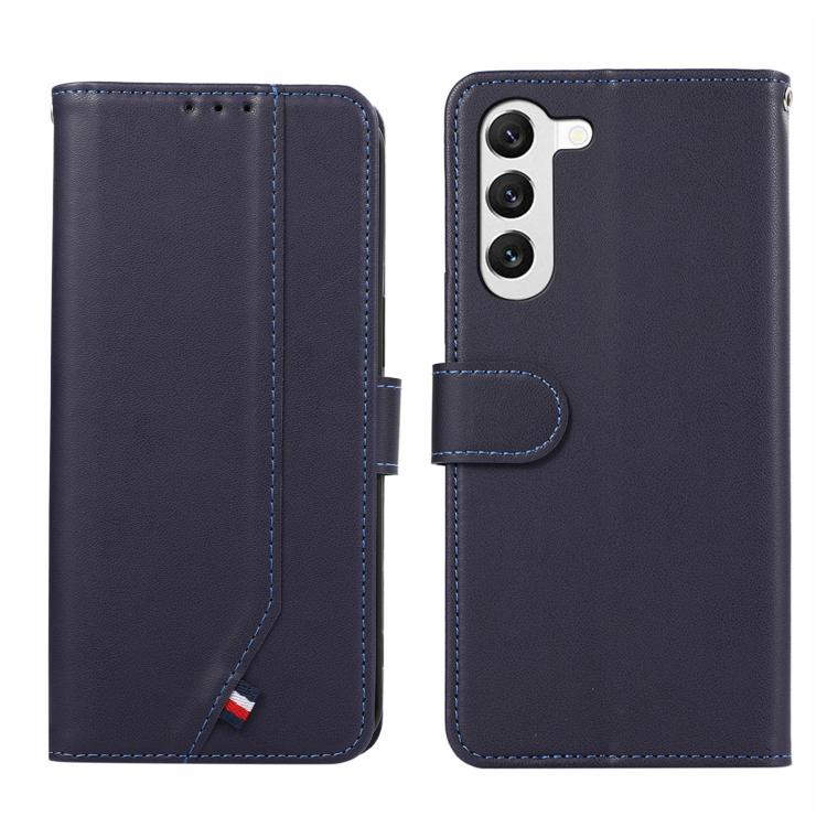

For Samsung Galaxy S23 5G ABEEL Delicate Texture Splicing RFID Leather Phone Case(Blue)