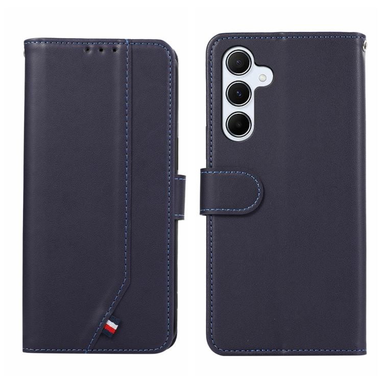 

For Samsung Galaxy S24+ 5G ABEEL Delicate Texture Splicing RFID Leather Phone Case(Blue)