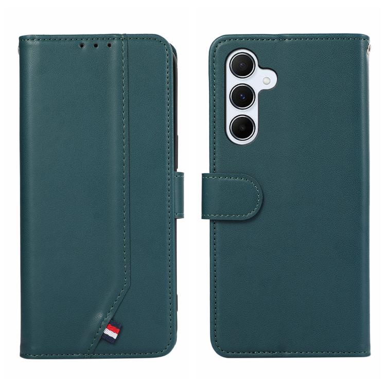 

For Samsung Galaxy S24+ 5G ABEEL Delicate Texture Splicing RFID Leather Phone Case(Green)