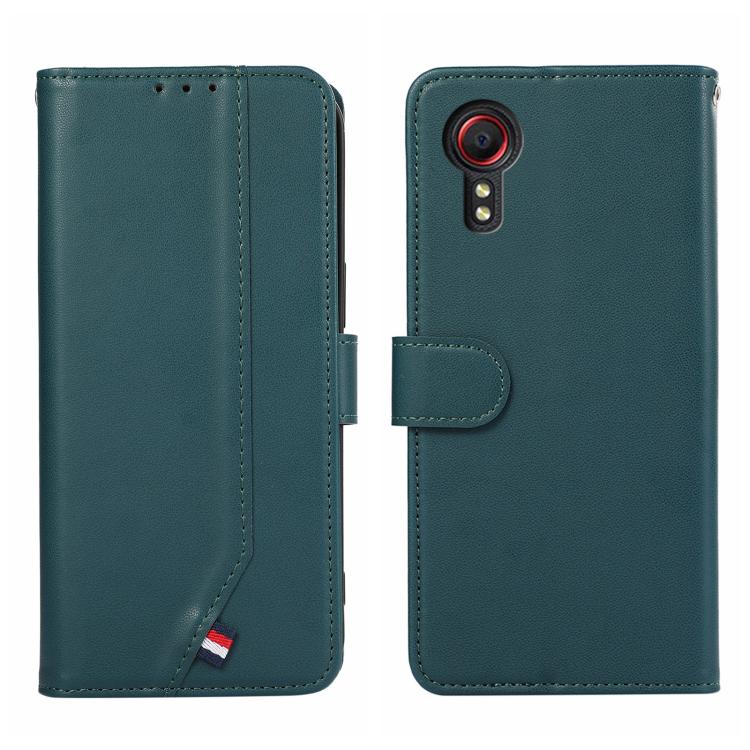 

For Samsung Galaxy XCover 7 ABEEL Delicate Texture Splicing RFID Leather Phone Case(Green)
