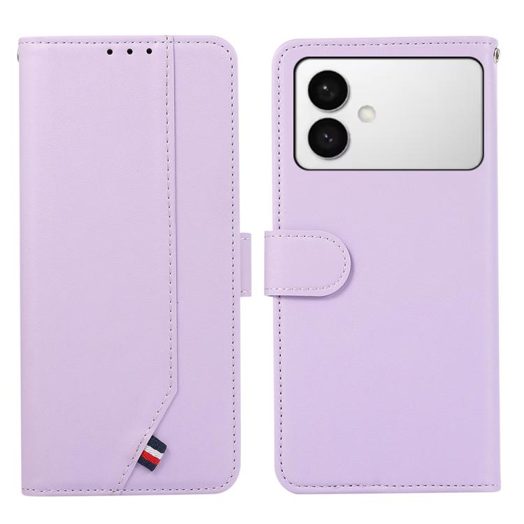 For Samsung Galaxy S26 Edge 5G ABEEL Delicate Texture Splicing RFID Leather Phone Case(Purple)