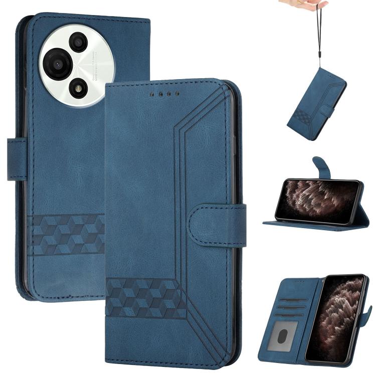 

For TCL 60 SE NxtPaper 5G Cubic Skin Feel Flip Leather Phone Case(Blue)