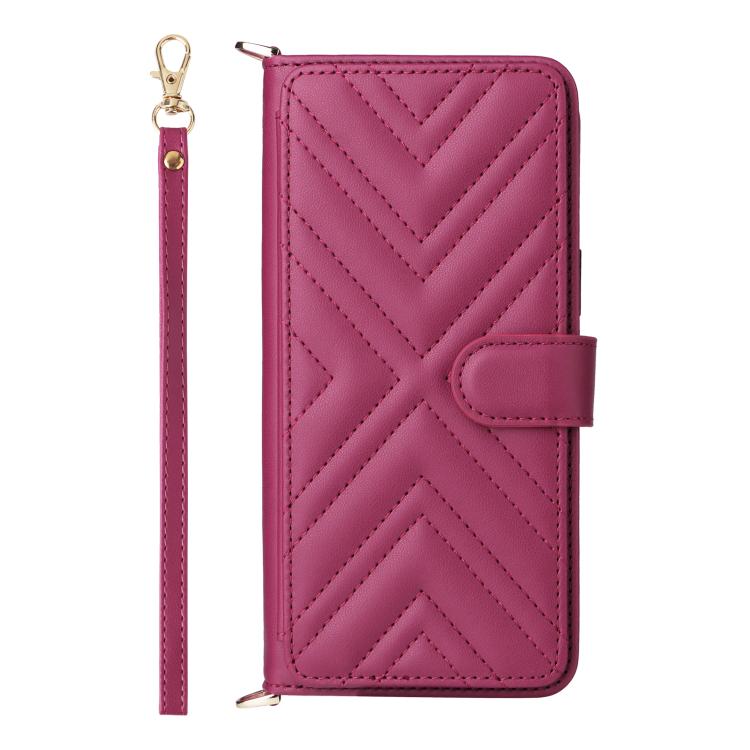

For vivo X300 5G Multifunctional 6-Card Slots Leather Phone Case with Wrist Strap(Rose Red)