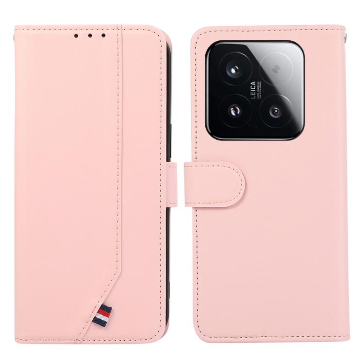 

For Xiaomi 15T 5G ABEEL Delicate Texture Splicing RFID Leather Phone Case(Pink)