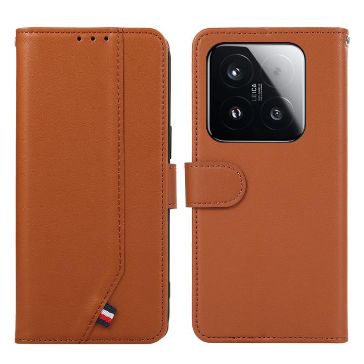 

For Xiaomi 15T 5G ABEEL Delicate Texture Splicing RFID Leather Phone Case(Brown)