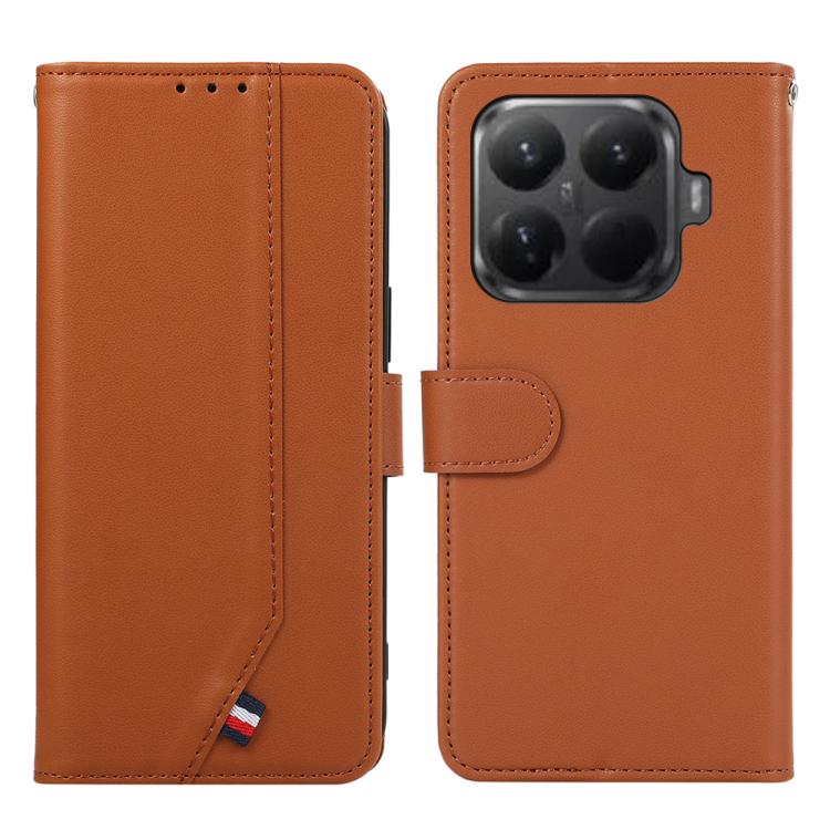 For Xiaomi 15T Pro 5G ABEEL Delicate Texture Splicing RFID Leather Phone Case(Brown)