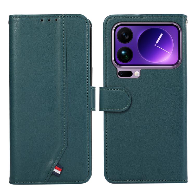 

For Xiaomi 17 Pro Max ABEEL Delicate Texture Splicing RFID Leather Phone Case(Green)