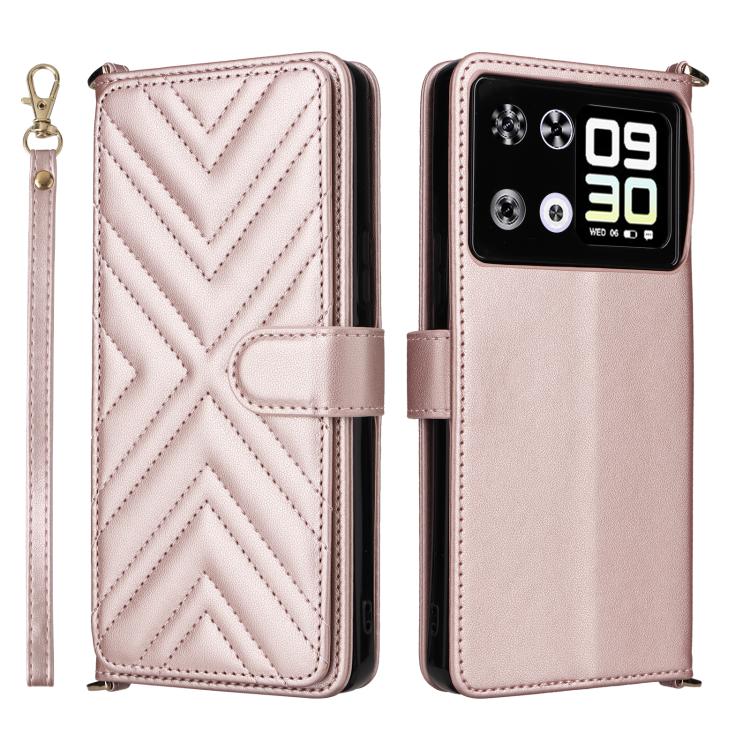 

For Cubot P90 Multifunctional 6-Card Slots Leather Phone Case with Wrist Strap(Pink)