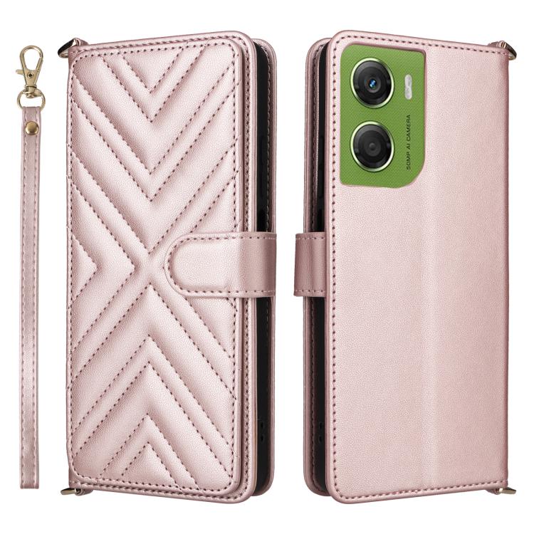

For Motorola Moto G06 4G Multifunctional 6-Card Slots Leather Phone Case with Wrist Strap(Pink)