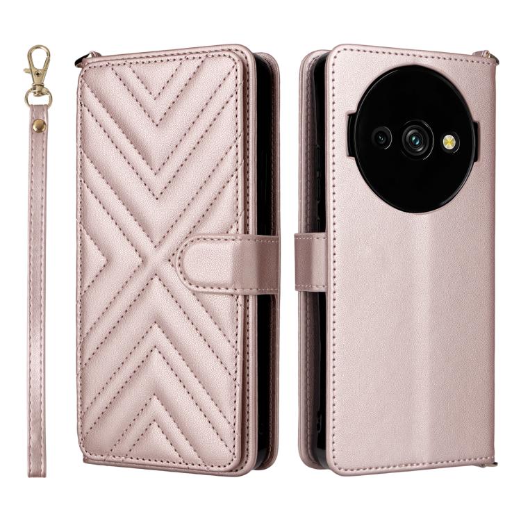 

For Oukitel C59 / C59 Pro Multifunctional 6-Card Slots Leather Phone Case with Wrist Strap(Pink)
