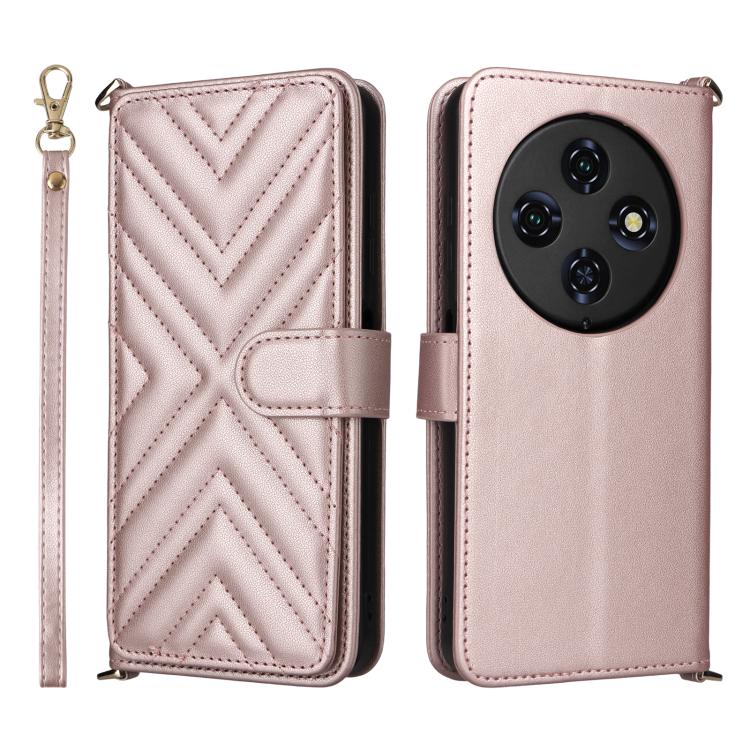 

For Oukitel C5 4G 2025 Multifunctional 6-Card Slots Leather Phone Case with Wrist Strap(Pink)