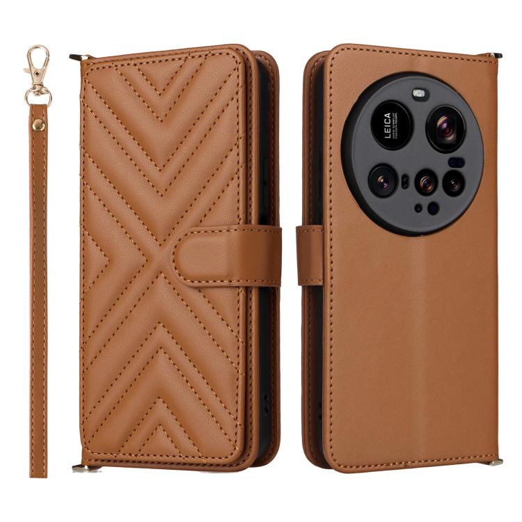 

For Xiaomi 15 Ultra Multifunctional 6-Card Slots Leather Phone Case with Wrist Strap(Brown)
