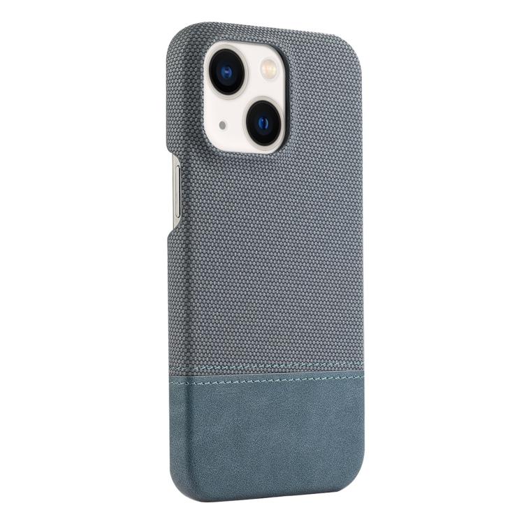 

For iPhone 15 Stitching Cloth MagSafe Magnetic PC Hybrid PU Phone Case(Cyan Blue)