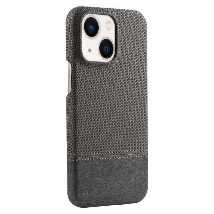 

For iPhone 14 Plus / 15 Plus Stitching Cloth MagSafe Magnetic PC Hybrid PU Phone Case(Grey)