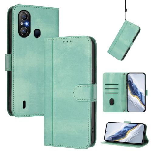 

For itel A58 Lite / A49 Play Line Splicing Buckle Retro Leather Phone Case(Mint)