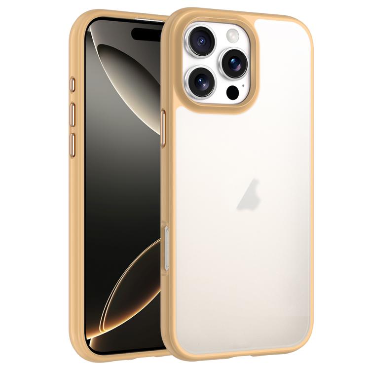 

For iPhone 16 Pro Phantom Frosted Airbag Shockproof Transparent Phone Case(Yellow)
