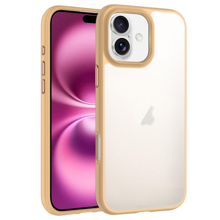 

For iPhone 16 Plus Phantom Frosted Airbag Shockproof Transparent Phone Case(Yellow)
