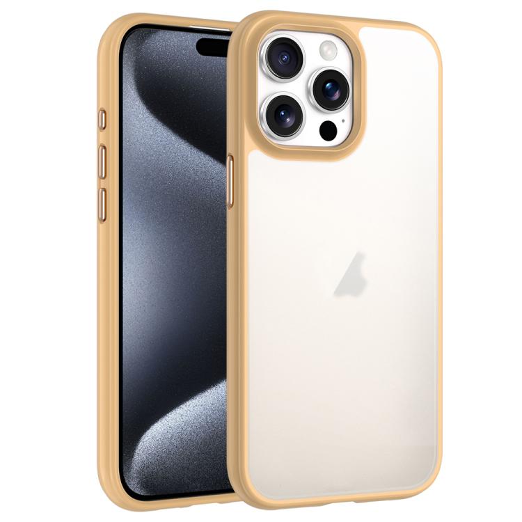 

For iPhone 15 Pro Max Phantom Frosted Airbag Shockproof Transparent Phone Case(Yellow)